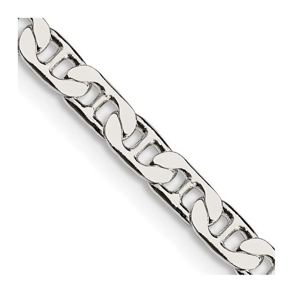 Kazi Luxury Sterling Silver 3.75mm Flat Anchor Chain